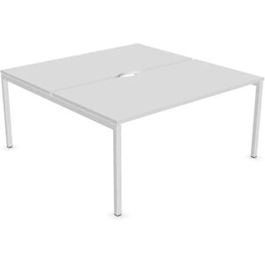 Narbutas Dobbelt skrivebord Nova U, Design White / White, Bredde 180 cm