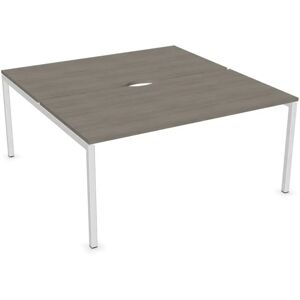 Narbutas Dobbelt skrivebord Nova U, Design White / Grey Wood, Bredde 120 cm