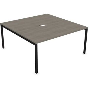 Narbutas Dobbelt skrivebord Nova U, Design Black / Grey Wood, Bredde 120 cm