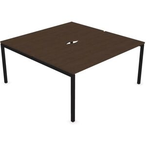 Narbutas Dobbelt skrivebord Nova U, Design Black / Dark Walnut, Bredde 180 cm