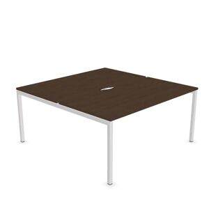 Narbutas Dobbelt skrivebord Nova U, Design White / Dark Walnut, Bredde 180 cm