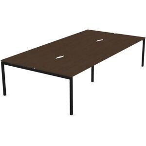 Narbutas Projektbord Nova U, Design Black / Dark Walnut, Bredde 280 cm