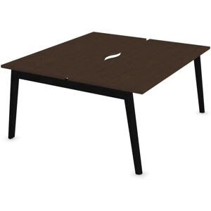 Narbutas Dobbelt skrivebord Nova Wood, Design Black / Dark Walnut, Bredde 140 cm