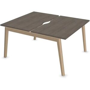 Narbutas Dobbelt skrivebord Nova Wood, Design Ash Stained Light Grey / Grey Wood, Bredde 160 cm