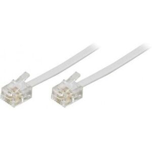 Deltaco Telefonkabel Rj11-Rj11, 2 M, Hvid