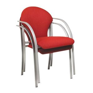 Stabelbar stol, 2-pak, rød