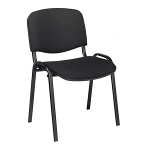 Mødestol/Stabelstol Fiesta, 4-pak, med polstret ryg, sort / sort