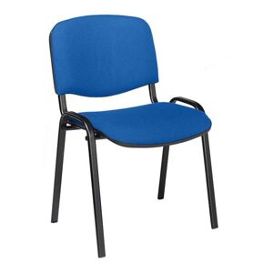 Mødestol/Stabelstol Fiesta, 4-pak, med polstret ryg, blå / sort