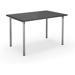 Skrivebord DUO-C, LxB 1200x800 mm, mørkegrå/sølv