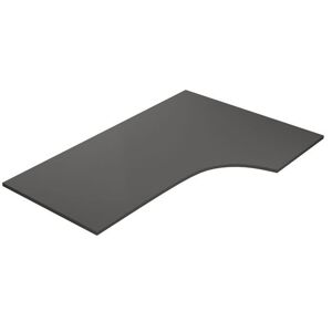 Skrivebordsplade hjørne, LxB 1800x1200 mm, højre, mørkegrå