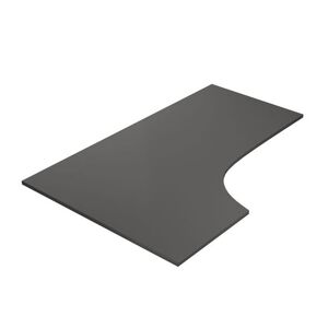 Skrivebordsplade hjørne, LxB 1800x1200 mm, venstre, mørkegrå