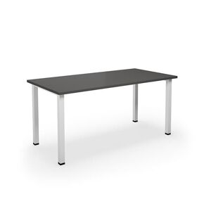 Skrivebord DUO-U, LxB 1600x800 mm, mørkegrå/hvid