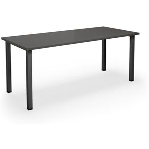 Skrivebord DUO-U, LxB 1800x800 mm, mørkegrå/sort