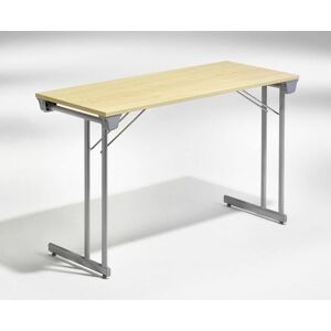 Konferencebord Hatty, Sammenfoldelig, 1200x500 mm, birk/sølv