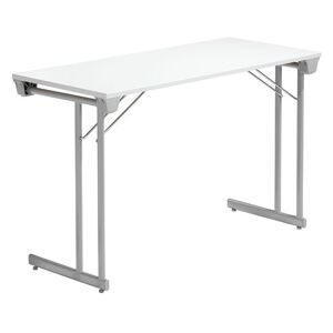 Konferencebord Hatty, 1200x600 mm, hvid/sølv