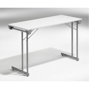 Konferencebord Hatty, Sammenfoldelig, 1200x500 mm, hvid/sølv