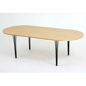 Konferencebord Taormina, LxB 2400x100 mm, bøg/sort, 8-10 siddepladser