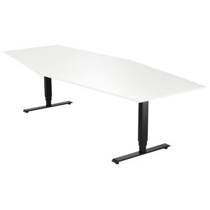 Konferencebord Grande, 2800x1200 mm, rektangulært hvid/sort