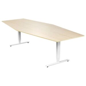 Konferencebord Grande, 5600x1200 mm, rektangulært birk/hvid