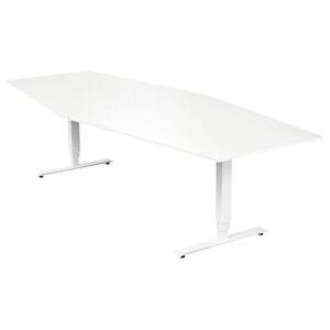 Konferencebord Grande, 5600x1200 mm, rektangulært hvid/hvid