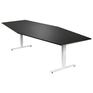 Konferencebord Grande, 5600x1200 mm, rektangulært sort/hvid