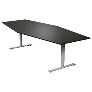 Konferencebord Grande, 5600x1200 mm, sort/sølv