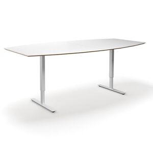 Hæve sænke konferencebord Trend, LxB 2400x1200/800 mm, hvid/hvid, 8 pl