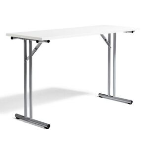 Konferencebord, sammenklappeligt, LxB 1200x450 mm, hvid / sølv
