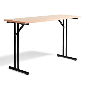Konferencebord, sammenklappeligt, LxB 1200x450 mm, bøg / sort