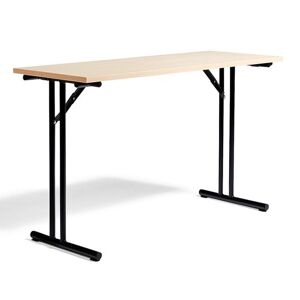 Konferencebord, sammenklappeligt, LxB 1200x450 mm, birk / sort
