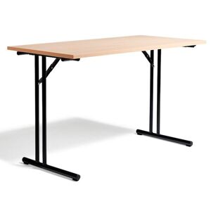 Konferencebord, sammenklappeligt, LxB 1200x600 mm, bøg / sort