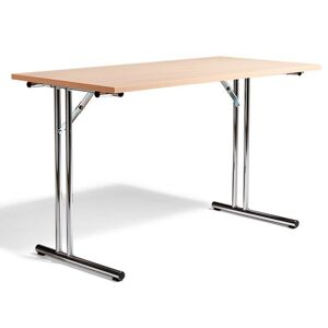 Konferencebord, sammenklappeligt, LxB 1200x600 mm, bøg / krom