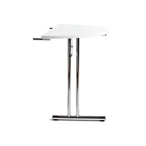 Konferencebord, sammenklappeligt, halvrund plade, Ø 900 mm, hvid / kro