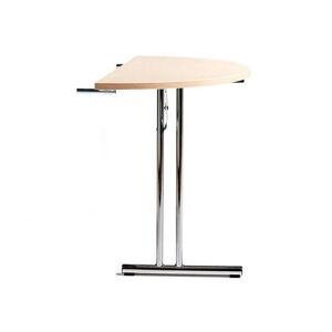 Konferencebord, sammenklappeligt, halvrund plade, Ø 900 mm, birk / kro