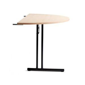 Konferencebord, sammenklappeligt, halvrund plade, Ø 1200 mm, birk / so
