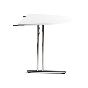 Konferencebord, sammenklappeligt, halvrund plade, Ø 1200 mm, hvid / kr