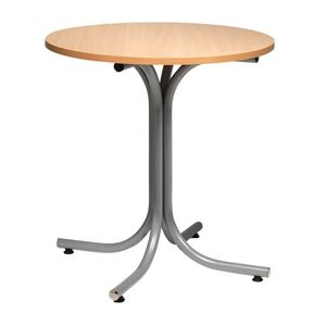 Cafebord Big Apple, Ø 700 mm, bøg/sølv