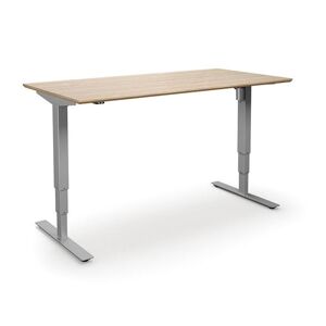 Hæve sænkebord Atlanta Trend, LxB 1600x800 mm, eg / sølv