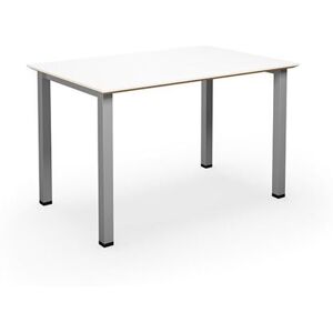 Bord DUO-U Trend, lige hjørner, LxB 1200x800 mm, hvid/sølv