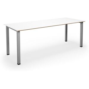 Bord DUO-U Trend, lige hjørner, LxB 2000x800 mm, hvid/sølv