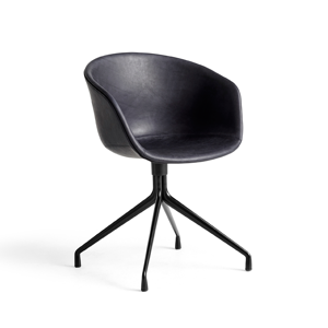 6 stk. HAY About A Chair (AAC21) - Sort Sense Læder - DEMO.