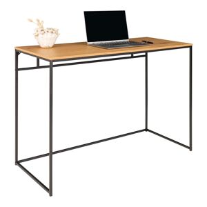 Vita Skrivebord - Skrivebord med sort ramme og egetræslook bordplade 100x45x75 cm