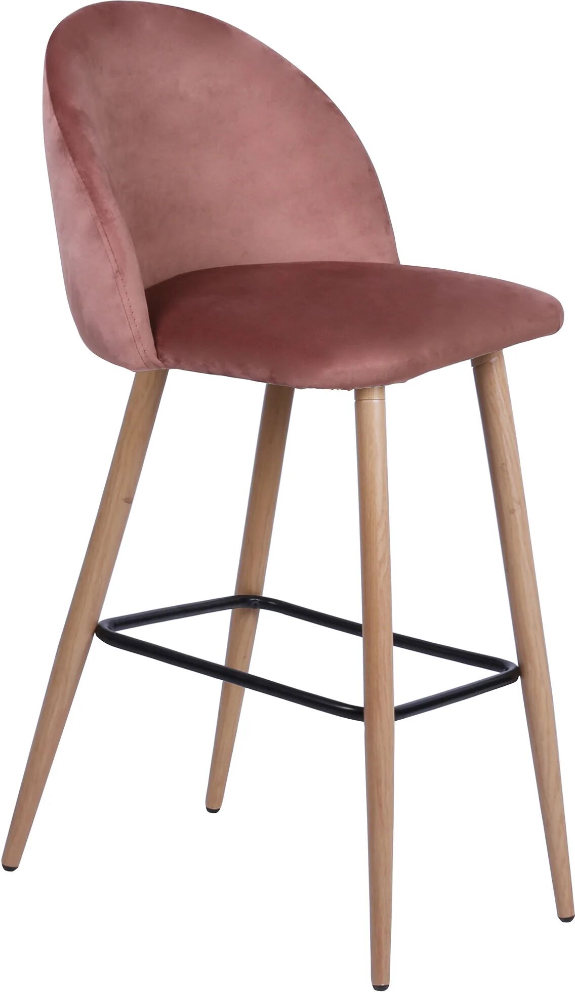 Nimara.dk Nellie - Rosa Velour Barstol 75 Cm