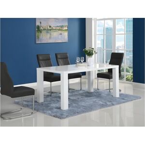 Unique Mesa de comedor MONICA - 6 comensales - MDF lacado blanco