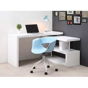 Unique Escritorio extensible NICEPHORE II - MDF lacado blanco - Tablero pivotante 360°