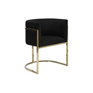 Silla con brazos PERIA de Pascal MORABITO - Terciopelo y metal - Negro y dorado