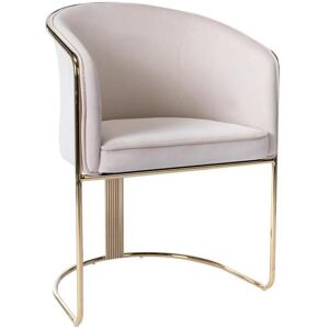 Silla con brazos de terciopelo y metal - Beige y dorado - JOSETHE de Pascal MORABITO