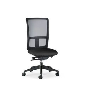 interstuhl Silla giratoria de oficina GOAL AIR, altura del respaldo 545 mm, armazón negro, con ruedas duras, negro grafito, profundidad del asiento 410 mm