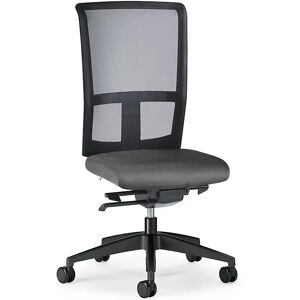 interstuhl Silla giratoria de oficina GOAL AIR, altura del respaldo 545 mm, armazón negro, con ruedas duras, gris hierro, profundidad del asiento 410 mm