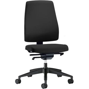 interstuhl Silla giratoria de oficina GOAL, altura del respaldo 530 mm, armazón negro, con ruedas duras, negro grafito, profundidad del asiento 410 - 460 mm